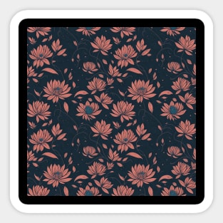 seamless tiled flora trees abstract soft paint Japanese style unique Sticker